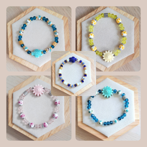 Bracelet femme | Céramique et perles de verre | acier inoxydable | Presqu'îles bijoux | 62800 LIEVIN