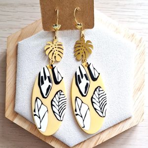 Boucles d'oreilles | acier inoxydable | acétate | Presqu'îles bijoux | 62800 LIEVIN