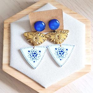 Boucles d'oreilles | acier inoxydable | acétate | Presqu'îles bijoux | 62800 LIEVIN