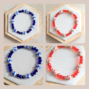 Bracelet femme | Céramique et perles de verre | acier inoxydable | Presqu'îles bijoux | 62800 LIEVIN