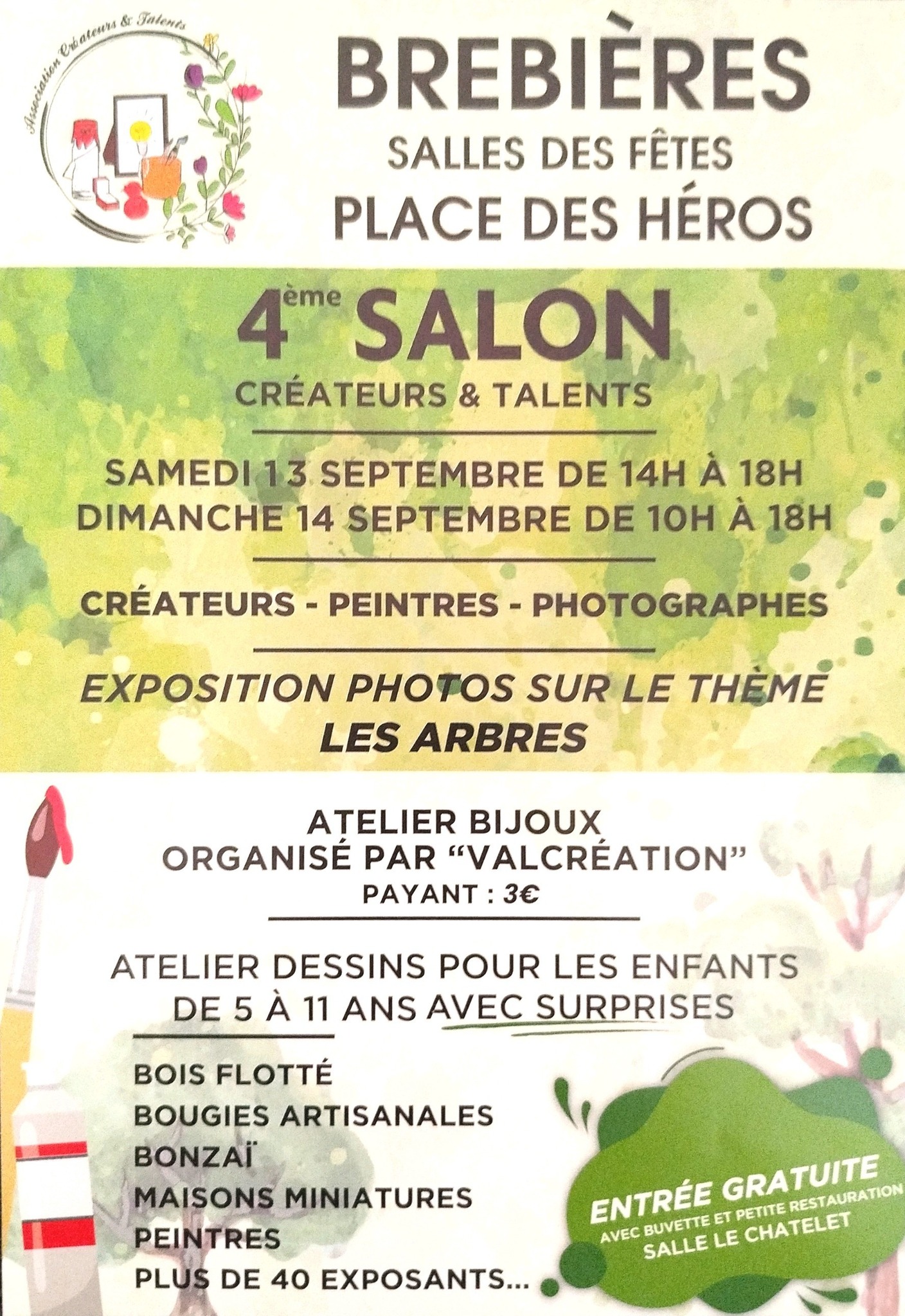 salon créateurs et talents Brebières 13 et 14 septembre