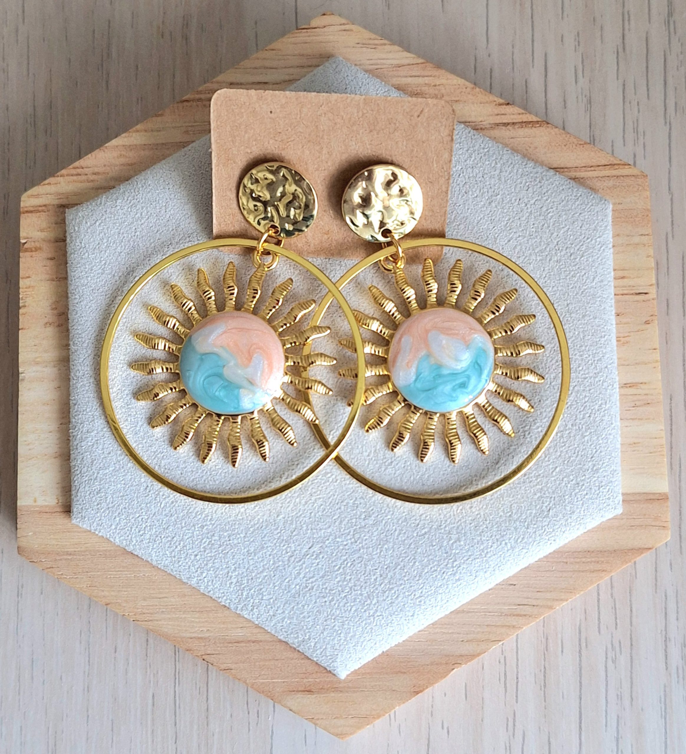 Boucles d'oreilles | acier inoxydable | émaillé | Presqu'îles bijoux | 62800 LIEVIN