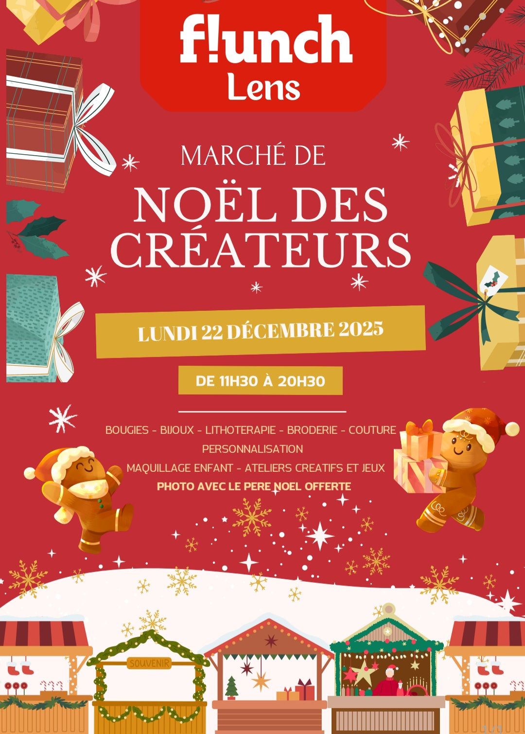 Marché de Noël Flunch Carrefour Lens 2 le lundi 22 décembre 2025