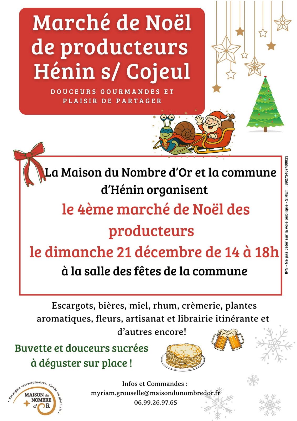 Marché de Noël Hénin-sur-Cojeul 21 décembre 2025
