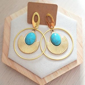 Boucles D'oreilles imitation turquoise