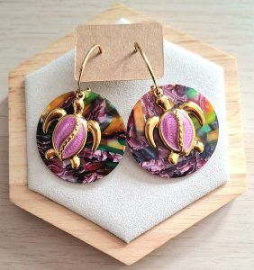 Boucles d'oreilles | acier inoxydable | acétate | Presqu'îles bijoux | 62800 LIEVIN