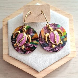 Boucles d'oreilles | acier inoxydable | acétate | Presqu'îles bijoux | 62800 LIEVIN